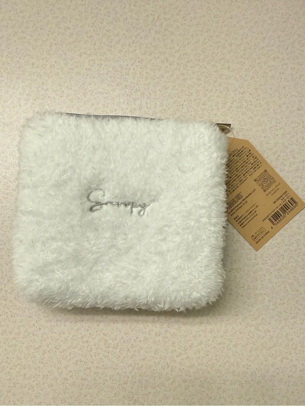 Peanuts Snoopy Plush Zippered Pouch Bag from Japan